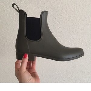 A New Day Chelsea Rain Boots Olive Green Worn Once